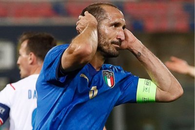 Джорджо Киелини който се сбогува с националния тим на Италия