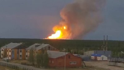 Голям пожар в газово местаноходище на "Газпром" 