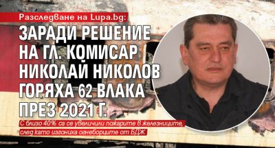 Разследване на Lupa.bg: Заради решение на гл. комисар Николай Николов горяха 62 влака през 2021 г.