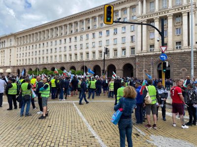 Протестната акция организирана от синдикатите на Агенцията по храните БАБХ