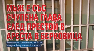 Мъж е със счупена глава след престой в ареста в Берковица 