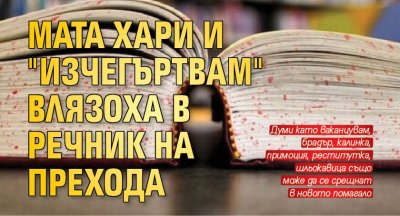 Мата Хари и "изчегъртвам" влязоха в речник на прехода