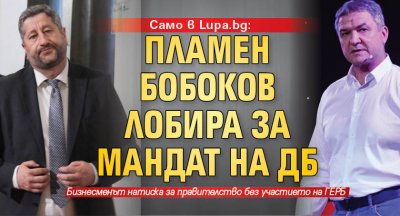 Само в Lupa.bg: Пламен Бобоков лобира за мандат на ДБ