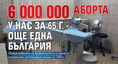 6 000 000 аборта у нас за 65 г. - още една България