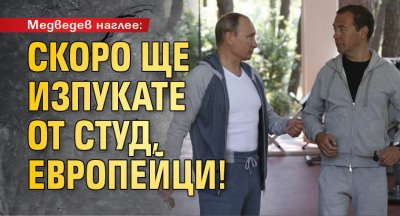 Медведев наглее: Скоро ще изпукате от студ, европейци!