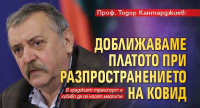 Проф. Тодор Кантарджиев: Доближаваме платото при разпространението на ковид