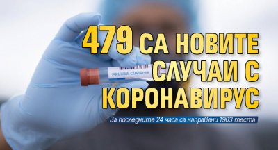 479 са новите случаи с коронавирус