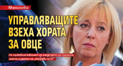 Манолова: Управляващите взеха хората за овце
