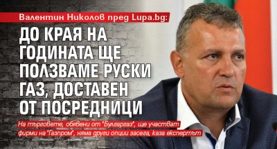 Валентин Николов пред Lupa.bg: До края на годината ще ползваме руски газ, доставен от посредници