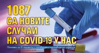 1087 са новите случаи на COVID-19 у нас