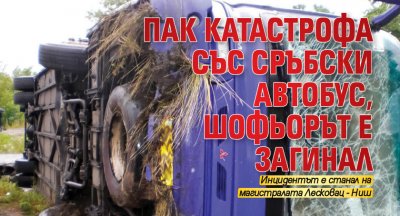 Пак катастрофа със сръбски автобус, шофьорът е загинал