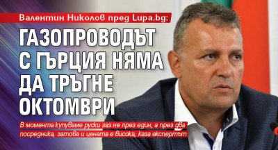 Валентин Николов пред Lupa.bg: Газопроводът с Гърция няма да тръгне октомври