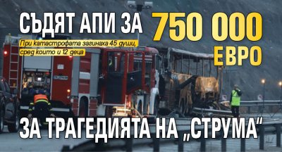Съдят АПИ за 750 000 евро за трагедията на „Струма“