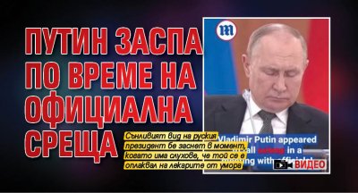 Путин заспа по време на официална среща (Видео)