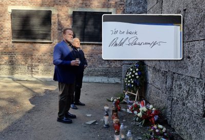 Арнолд Шварценегер посети мемориала и музея в бившия нацистки концлагер