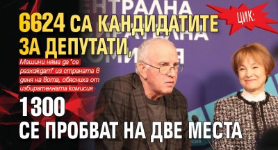 ЦИК: 6624 са кандидатите за депутати, 1300 се пробват на две места 