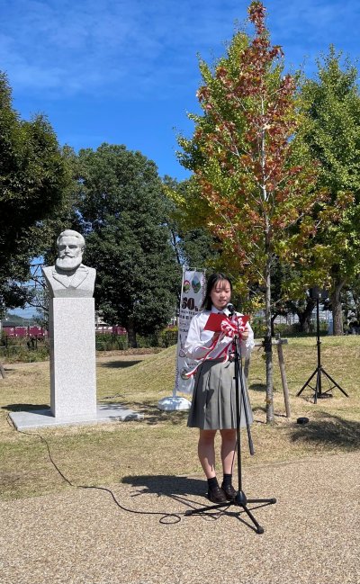В деня на вота: Откриха паметник на Ботев в Окаяма (СНИМКИ)
