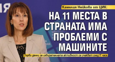 Камелия Нейкова от ЦИК: На 11 места в страната има проблеми с машините
