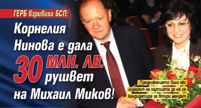 Корнелия Нинова дала 30 млн. лв. рушвет на Михаил Миков?