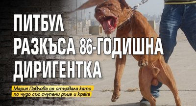 Питбул разкъса 86-годишна диригентка