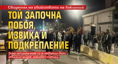 Свидетел на убийството на бакшиша: Той започна побоя, извика и подкрепление