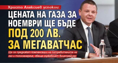 Христо Алексиев успокои: Цената на газа за ноември ще бъде под 200 лв. за мегаватчас