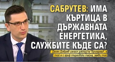 Сабрутев: Има къртица в държавната енергетика, службите къде са?