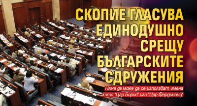 Скопие гласува единодушно срещу българските сдружения