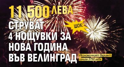 ШОК: 11 500 лв. струват 4 нощувки за Нова година във Велинград 
