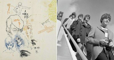 Покривка, рисувана от "Бийтълс" и изчезнала мистериозно, се появи 55 години по-късно