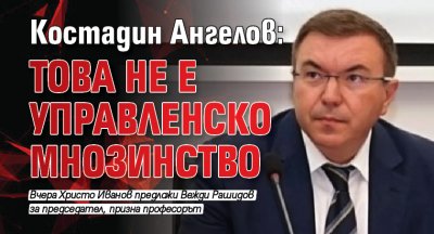 Костадин Ангелов: Това не е управленско мнозинство