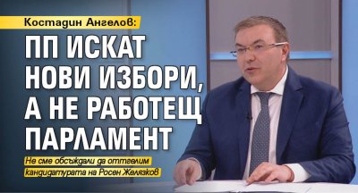 Костадин Ангелов: ПП искат нови избори, а не работещ парламент