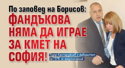 По заповед на Борисов: Фандъкова няма да играе за кмет на София!