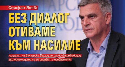 Стефан Янев: Без диалог отиваме към насилие
