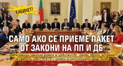 КАБИНЕТ? Само ако се приеме пакет от закони на ПП и ДБ