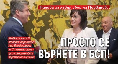 Нинова за левия сбор на Първанов: Просто се върнете в БСП!