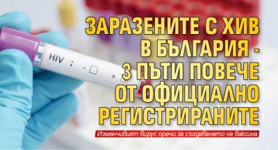 Заразените с ХИВ в България - 3 пъти повече от официално регистрираните