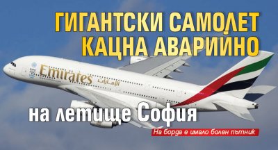 Гигантски самолет кацна аварийно на летище София