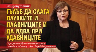Соцдепутати: Гълъб да слага плувките и плавниците и да идва при удавниците 