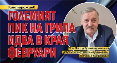 Кантарджиев: Големият пик на грипа идва в края февруари