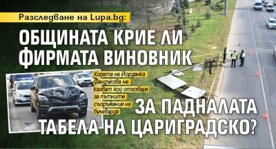 Разследване на Lupa.bg: Общината крие ли фирмата виновник за падналата табела на Цариградско?