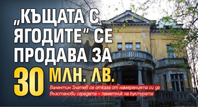 „Къщата с ягодите“ се продава за 30 млн. лв.