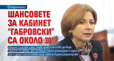 Социолог: Шансовете за кабинет “Габровски” са около 30%