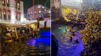 Клиенти в ресторант на Босфора паднаха във водата заради счупена платформа