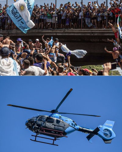 Световните шампиони повикаха хеликоптер на помощ, полицията прекрати парада в Буенос Айрес (ВИДЕО)