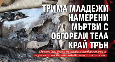 Трима младежи намерени мъртви с обгорели тела край Трън