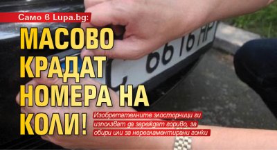 Само в Lupa.bg: Масово крадат номера на коли!