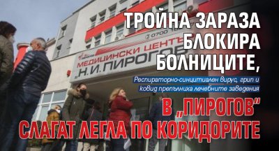 Тройна зараза блокира болниците, в „Пирогов“ слагат легла по коридорите