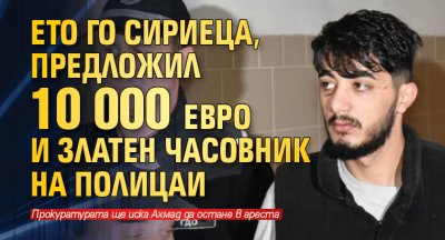 Ето го сириеца, предложил 10 000 евро и златен часовник на полицаи