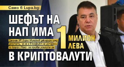 Само в Lupa.bg: Шефът на НАП има 1 милион лева в криптовалути